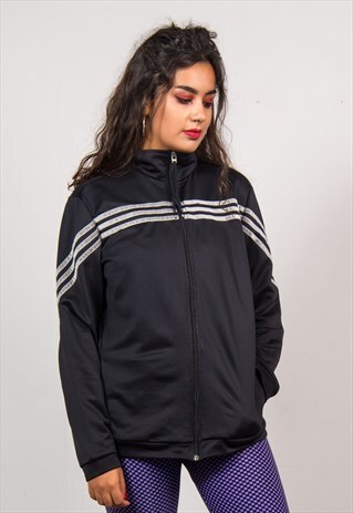 90'S ADIDAS VELOUR STRIPE DETAIL TRACKSUIT JACKET TOP