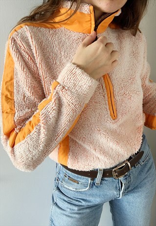 VINTAGE 80S 1/4 ZIP HAIRY FLEECE SKILA SWEATSHIRT JUMPER