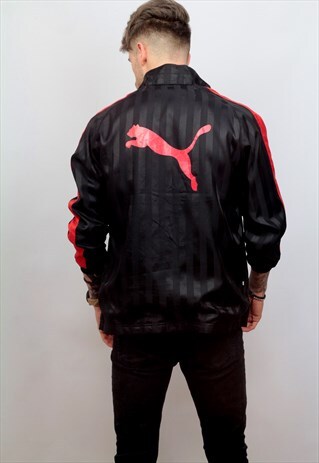 1990'S VINTAGE MULTI-TONE PUMA TRACK JACKET IN BLACK