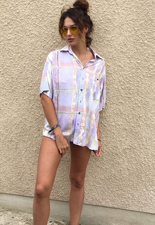PATTERNED OVERSIZED RETRO VINTAGE UNISEX FESTIVAL SHIRT