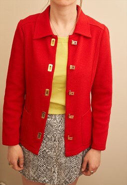 90's Vintage Margaretha Ley Gold Escada Logo Blaze