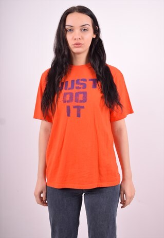 NIKE WOMENS VINTAGE T-SHIRT TOP XL ORANGE 90'S