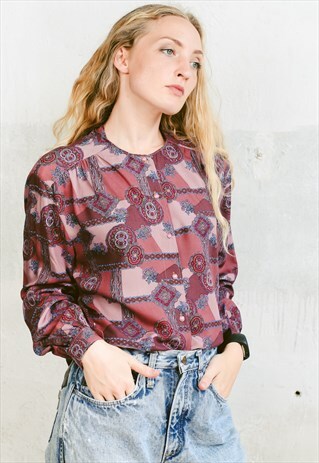 VINTAGE 90S PATTERNED BLOUSE