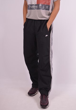 NIKE MENS VINTAGE TRACKSUIT TROUSERS XL BLACK 90S