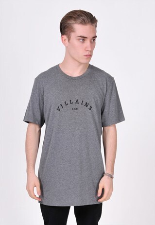 GREY VILLAINS LDN (BLACK) T-SHIRT - EMBROIDERED