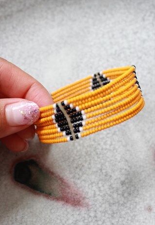 ORANGE MASAWI BEADED BRACELET