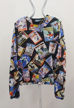 Vintage Love Moschino Ski Snow Print Sweat Top