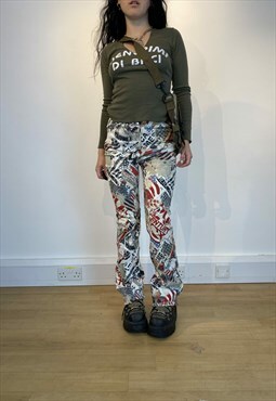 y2k USA graphic print denim jeans