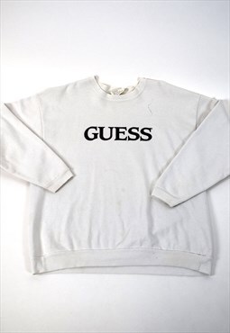 Vintage 90s Guess White Logo Sweatshirt 
