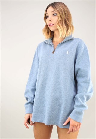 VINTAGE OVERSIZED POLO RALPH LAUREN 1/4 ZIP SWEATSHIRT