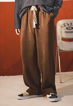 Brown Wide Leg Corduroy pants trousers Y2k Workwear