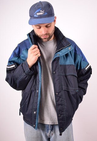 SERGIO TACCHINI MENS VINTAGE JACKET LARGE BLUE 90S