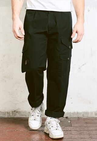 VINTAGE 80S BLACK UTILITY PANTS