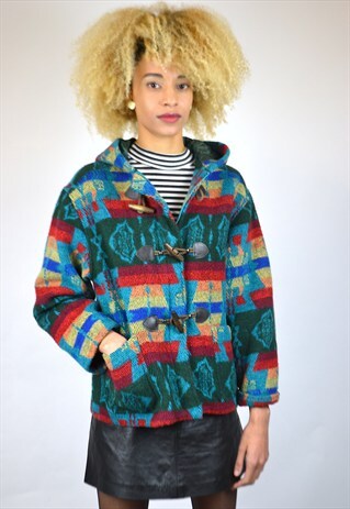 VINTAGE 90'S PATTERNED WOOL COAT