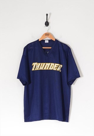 Vintage thunder mesh american sports jersey navy blue xl - b