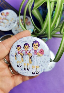 Beetle Triplets Doll Large Button Badge