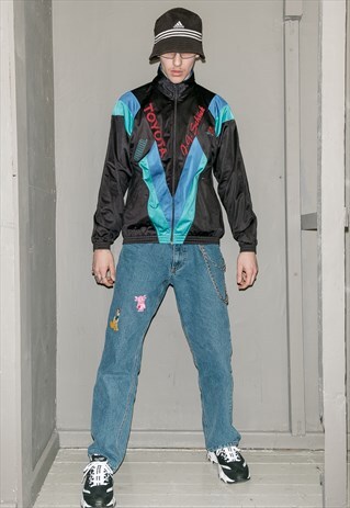 VINTAGE TRICOLOR SPONSOR JACKET / 1990S