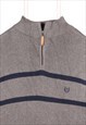 VINTAGE 90'S CHAPS JUMPER / SWEATER QUARTER ZIP RIBBED