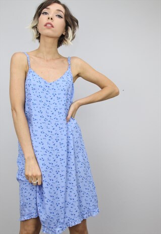 VINTAGE 90S FLORAL PATTERNED SUMMER SLIP DRESS