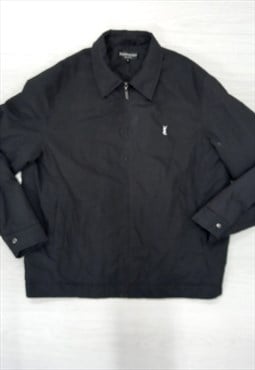 Vintage Harrington Jacket Black Cotton Zip