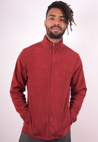 STARTER MENS VINTAGE FLEECE JACKET SMALL MAROON 90S
