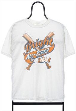 Vintage 00s All Stars Baseball Graphic White TShirt Womens