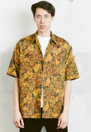 VINTAGE 90S THAI SILK PATTERNED SHIRT