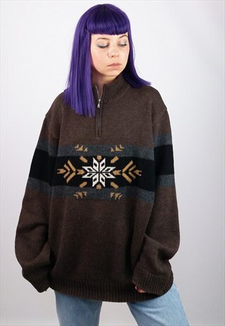 BOGNER VINTAGE 80'S RETRO NORDIC PATTERN UNISEX SKI SWEATER