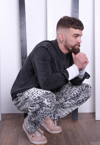 VINTAGE 90S PATTERNED CRAZY PRINT TROUSERS. UNISEX. GYM