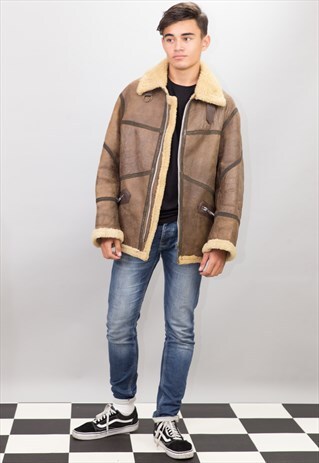 VINTAGE SHEARLING AVIATOR LEATHER JACKET
