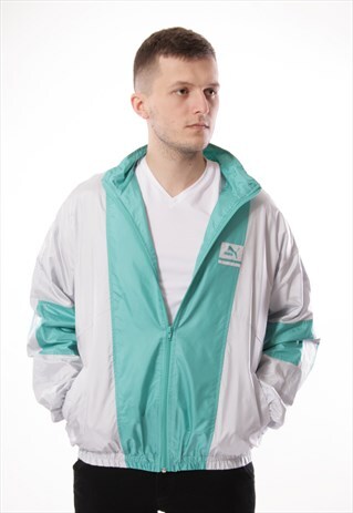 VINTAGE VTG RARE PUMA SHELL JACKET LOGO OVERSIZED 12912