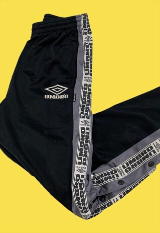 VINTAGE BLACK UMBRO TRACKSUIT BOTTOMS