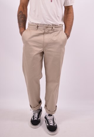 AVIREX MENS VINTAGE TROUSERS W33 L28 BEIGE 90S