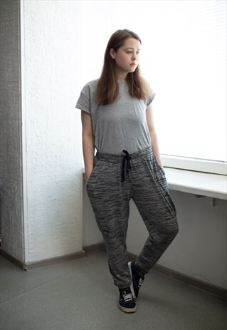 VINTAGE 90'S GREY ELASTIC WAISTED SWEATS