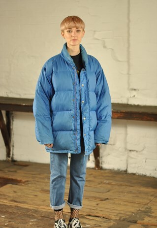 90S BLUE OVERSIZED DOWN FILLED PUFFER JACKET