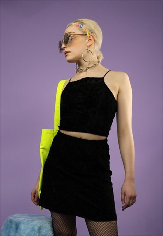 DREAMING TEXTURED VELVET MINI IN BLACK