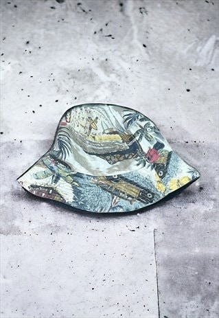 VINTAGE SURF PRINT BUCKET HAT