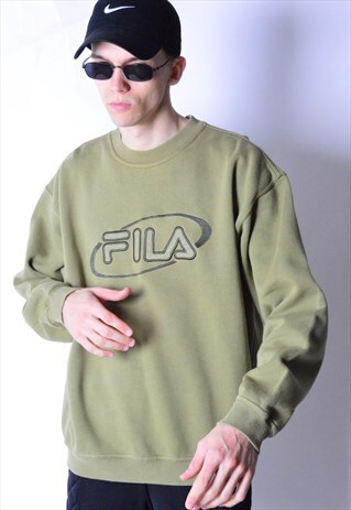 VINTAGE 90S KHAKI FILA SWEATSHIRT