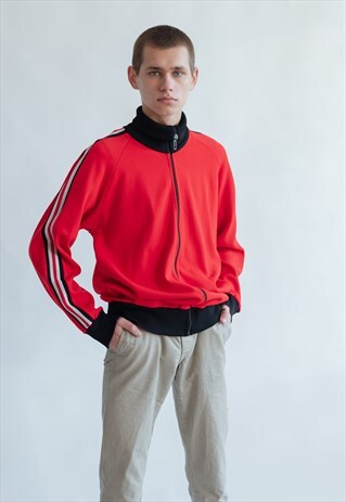 VINTAGE 80S MINIMAL RED SPORTS JACKET