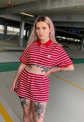 VINTAGE NIKE SWOOSH REWORK CO ORD SKIRT TOP SET