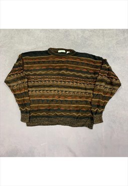 Vintage abstract knitted jumper Men's L