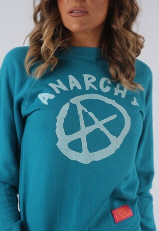 SWEATSHIRT TOP JUMPER BICH REBORN ANARCHY PRINT UK 4 6 (GKDO