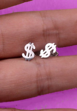 DOLLAR ROUND STUD EARRINGS