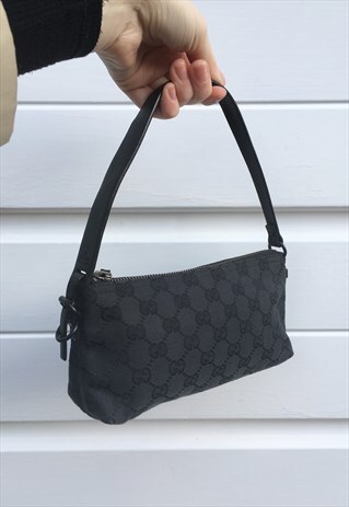 WOMENS GUCCI HANDBAG PURSE IN BLACK ALL OVER MONOGRAM PRINT