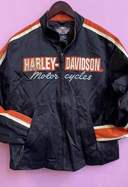 Vintage Harley Davidson black nylon jacket