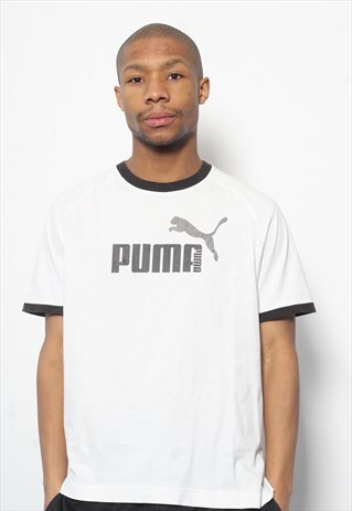 VINTAGE PUMA BIG LOGO T-SHIRT WHITE