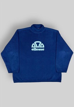 Ellesse Spellout Fleece Sweatshirt in Navy Blue