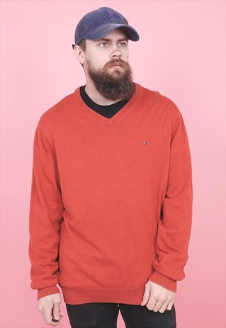 VINTAGE TOMMY HILFIGER V-NECK JUMPER /R2033