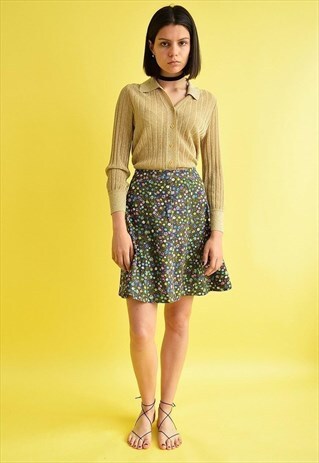 70'S RETRO HIPPIE FESTIVAL FLORAL PRINT MINI SUMMER SKIRT