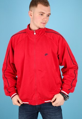 VINTAGE NIKE TRACK JACKET IN RED NJ480